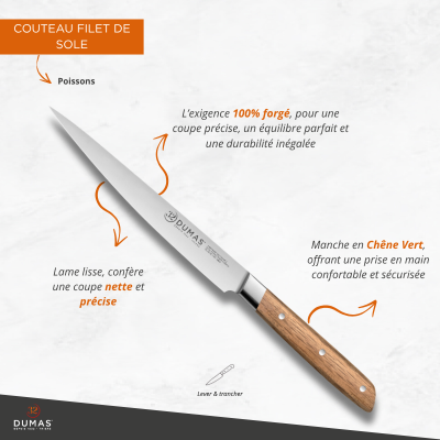 Couteau Filet de Sole 18 cm Chêne Vert - SIGNATURE