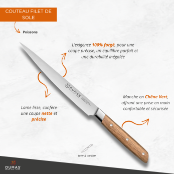 Couteau Filet de Sole 18 cm Chêne Vert - SIGNATURE