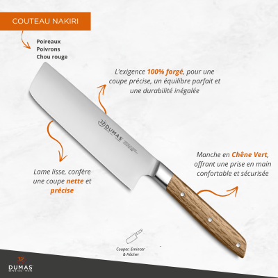 Couteau Nakiri 16 cm Chêne vert - SIGNATURE