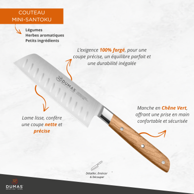 Couteau Mini-Santoku 14 cm Chêne vert - SIGNATURE